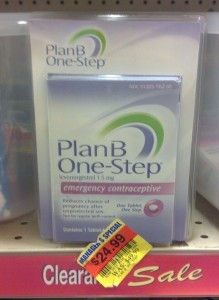 Plan B in the grocery store clearance aisle